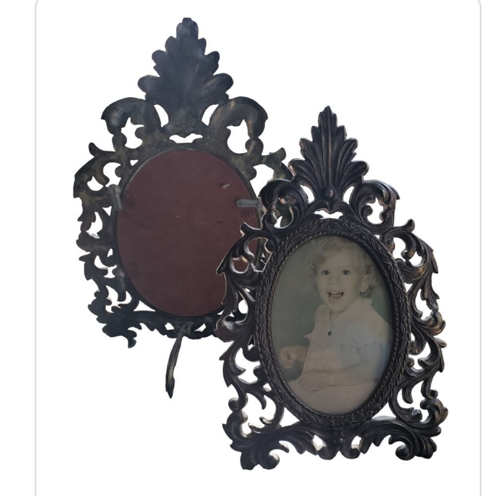Antique Ornate Metal Picture Frame